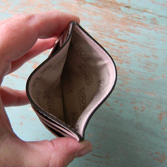 MICHAEL KORS JET SET TRAVEL CARD HOLDER WALLET LIGHT PINK LEATHER - Picture 5 of 5